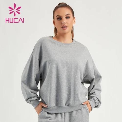 HUCAI ODM Lady Sweatshirts Shining Fabric 100%Cotton Fitness Hoodies Supplier