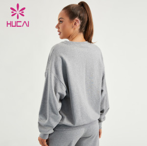 HUCAI ODM Lady Sweatshirts Shining Fabric 100%Cotton Fitness Hoodies Supplier