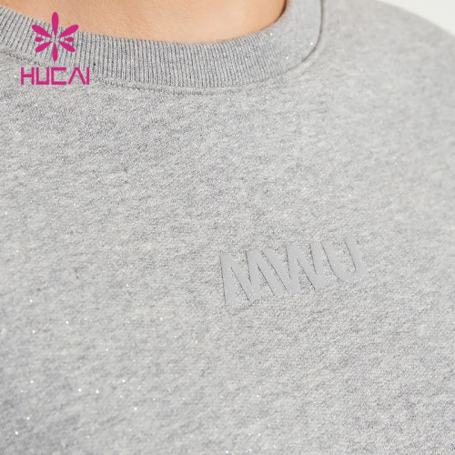 HUCAI ODM Lady Sweatshirts Shining Fabric 100%Cotton Fitness Hoodies Supplier