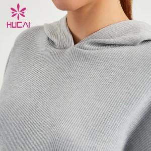 HUCAI Private Label Fitness Hoodies Plain Sweatshirts ODM Lady Gymwear Supplier