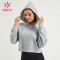 HUCAI Private Label Fitness Hoodies Plain Sweatshirts ODM Lady Gymwear Supplier