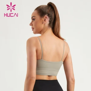 HUCAI Custom Fitness Bras CORSET Style Rib Fabric Lady Gymwear Manufacturer