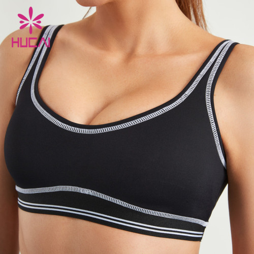 HUCAI Custom Sports Bras "Chicken heart" Collar Design Women Gymwear ODM