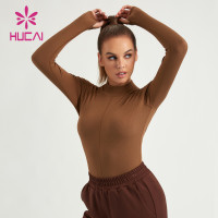 HUCAI ODM Gym Shirts Women High Elasticity Lightweight Slim-fit Top Factory