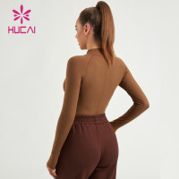HUCAI ODM Gym Shirts Women High Elasticity Lightweight Slim-fit Top Factory