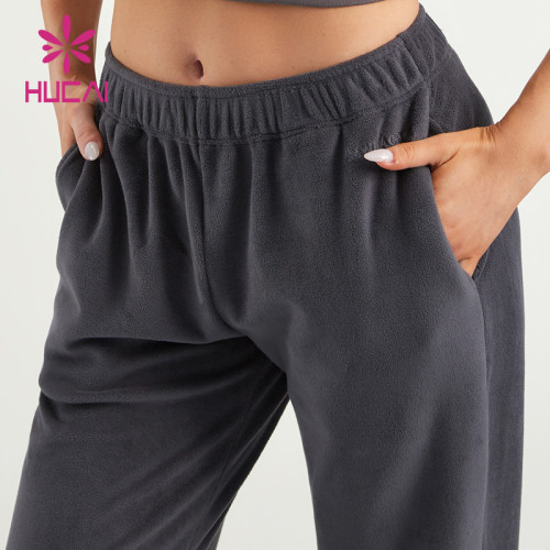 HUCAI Women Sweat Pants Fleece Fabric Elastic Waistband Joggers Supplier