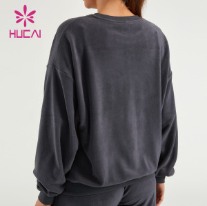 HUCAI ODM Sweatshirts Oversized Fleece Fabric Lady Fitness Hoodies Supplier