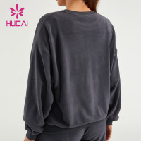 HUCAI ODM Sweatshirts Oversized Fleece Fabric Lady Fitness Hoodies Supplier