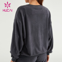 HUCAI ODM Sweatshirts Oversized Fleece Fabric Lady Fitness Hoodies Supplier
