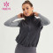 HUCAI ODM Vest Fleece Fabric Lady Adjustable Hem Fitness Waistcoat Supplier