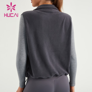 HUCAI ODM Vest Fleece Fabric Lady Adjustable Hem Fitness Waistcoat Supplier