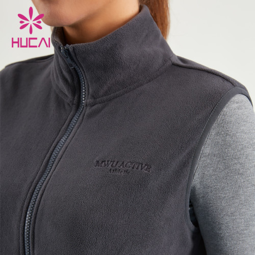 HUCAI ODM Vest Fleece Fabric Lady Adjustable Hem Fitness Waistcoat Supplier