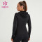 HUCAI ODM Windproof Coat Hooded Long-sleeved Zipper Lady Fitness Jacket Supplier