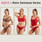 HUCAI OEM Custom Swimwear Square Neck Women Split Swimsuit Set Manufacturer