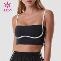 HUCAI ODM Moisture-Wicking Sports Bras Thin Shoulder Strap Stylish Gym clothing supplier