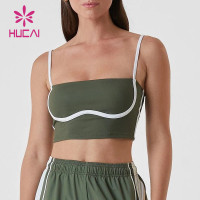 HUCAI ODM Moisture-Wicking Sports Bras Thin Shoulder Strap Stylish Gym clothing supplier