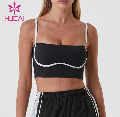 HUCAI ODM Moisture-Wicking Sports Bras Thin Shoulder Strap Stylish Gym clothing supplier