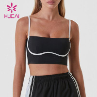 HUCAI ODM Moisture-Wicking Sports Bras Thin Shoulder Strap Stylish Gym clothing supplier