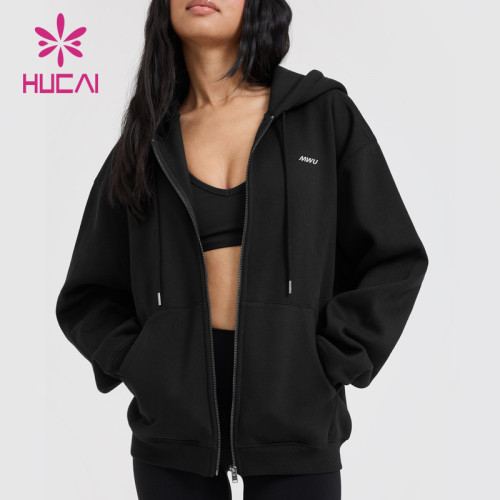 HUCAI OEM Lightweight Running Jacket Women Zip-Up Hoodie Sportswear Supplier