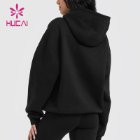 HUCAI OEM Laid-Back And Dropped-Shoulder Fit Hoodie Big Pocket and Cozy Ribbing Sportswear Supplier