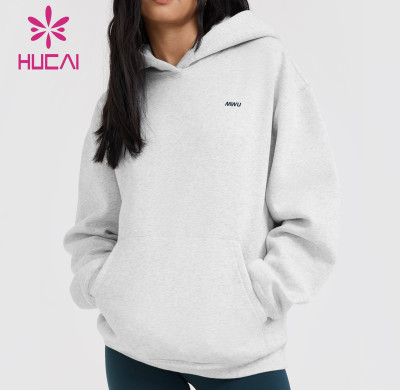 HUCAI OEM Laid-Back And Dropped-Shoulder Fit Hoodie Big Pocket and Cozy Ribbing Sportswear Supplier