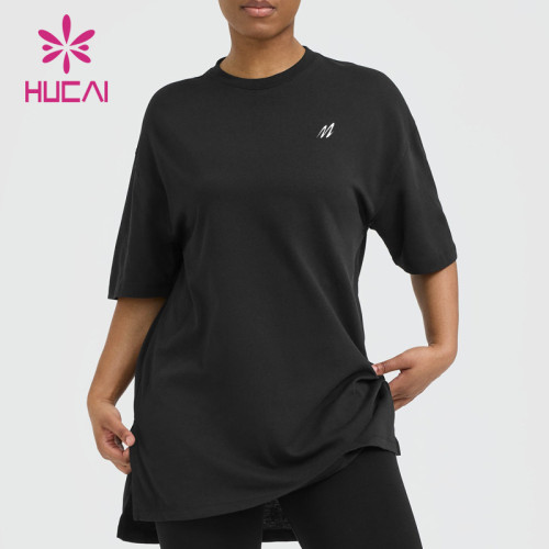 HUCAI OEM Round Neck Irregular Slit Hem Modest  Muslim Sportswear Manufacturer