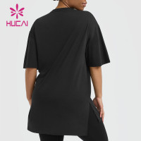 HUCAI OEM Round Neck Irregular Slit Hem Modest  Muslim Sportswear Manufacturer