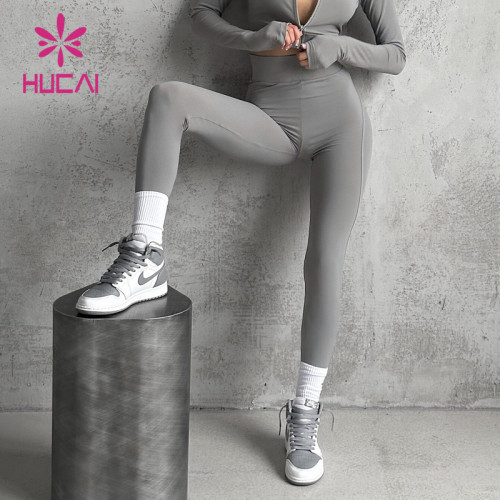 HUCAI OEM Custom High Waist Hip Lifting Abdominal Control Training Yoga Leggings Sportswear Manufacturer