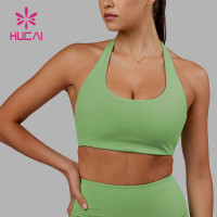 HUCAI ODM Sports Bras High Quality Hanging neck backless yoga Sportswear Manufacturer