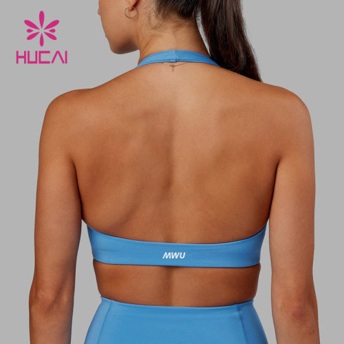 HUCAI ODM Sports Bras High Quality Hanging neck backless yoga Sportswear Manufacturer