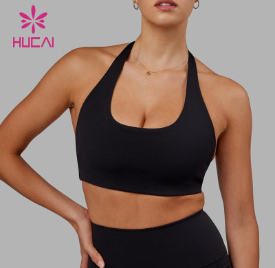 HUCAI ODM Sports Bras High Quality Hanging neck backless yoga Sportswear Manufacturer