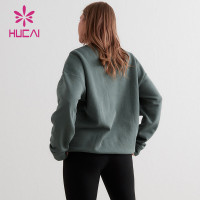 HUCAI OEM Round Neck Lightweight Women's Gym Hoodie Sportswear Manufacturer