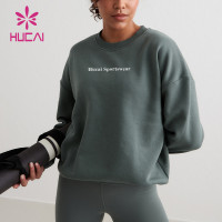 HUCAI OEM Round Neck Lightweight Women's Gym Hoodie Sportswear Manufacturer