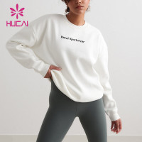 HUCAI OEM Round Neck Lightweight Women's Gym Hoodie Sportswear Manufacturer