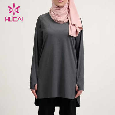 HUCAI OEM Lightweight Asymmetrical Hem Fashionable And Dignified Muslim Sportswear Manufacturer