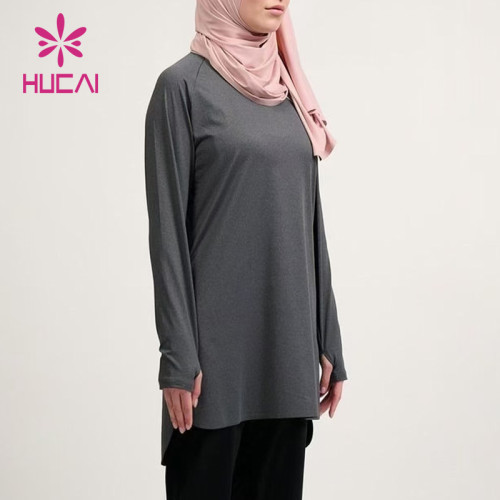 HUCAI OEM Lightweight Asymmetrical Hem Fashionable And Dignified Muslim Sportswear Manufacturer