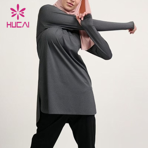 HUCAI OEM Lightweight Asymmetrical Hem Fashionable And Dignified Muslim Sportswear Manufacturer