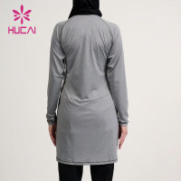 HUCAI OEM splicing inverted V functional hem dignified Muslim sportswear manufacturer