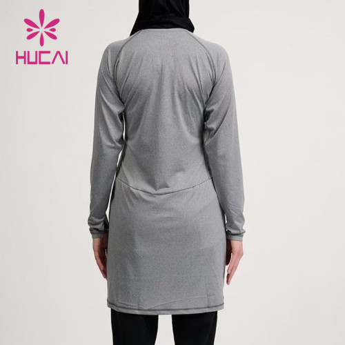 HUCAI OEM splicing inverted V functional hem dignified Muslim sportswear manufacturer