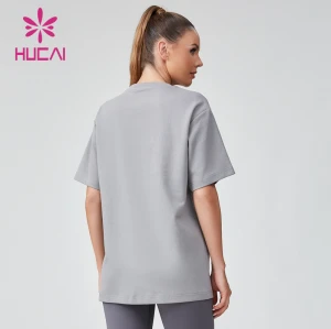 HUCAI ODM Fitness T-shirt Foam 3D Printed Logo Women's Sports Short Sleeve Manufacturer