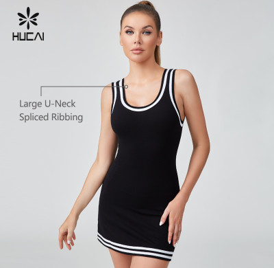 HUCAI OEM Classic Academy Style Big U Neck Tennis Dress Sportswear Manufacturer