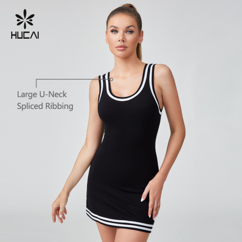 HUCAI OEM Classic Academy Style Big U Neck Tennis Dress Sportswear Manufacturer