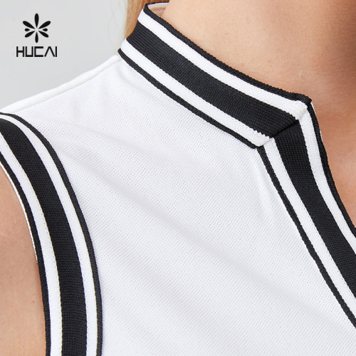 HUCAI OEM Classic Slim Fit Webbing Splicing Golf Vest Top Sportswear Manufacturer