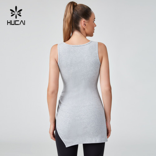 HUCAI OEM Three Dimensional Cut Hem Mid Length Vest Top Casual Sportswear Manufacturer