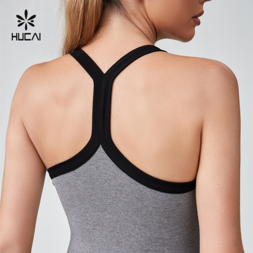 HUCAI OEM Spandex Cotton I-shaped Womens Sports Tank Tops Casual Sportswear Manufacturer