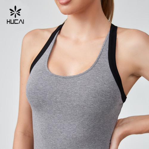 HUCAI OEM Spandex Cotton I-shaped Womens Sports Tank Tops Casual Sportswear Manufacturer