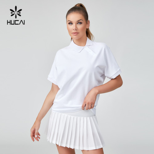 HUCAI Sportswear Manufacturer | OVERSIZE Slant collar Women's Golf Top Supports OEM, ODM