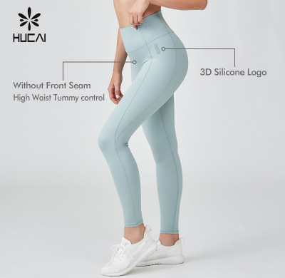 HUCAI OEM Fashionable and Slimming Leggings Design  Delicate Embroidery Yoga Clothes Manufacturer