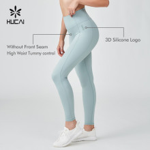 HUCAI OEM Fashionable and Slimming Leggings Design  Delicate Embroidery Yoga Clothes Manufacturer