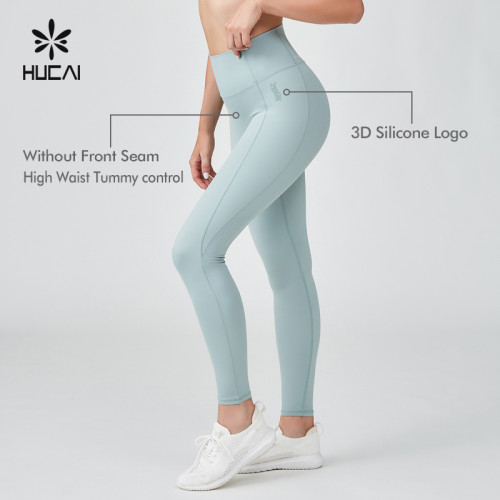 HUCAI OEM Fashionable and Slimming Leggings Design  Delicate Embroidery Yoga Clothes Manufacturer